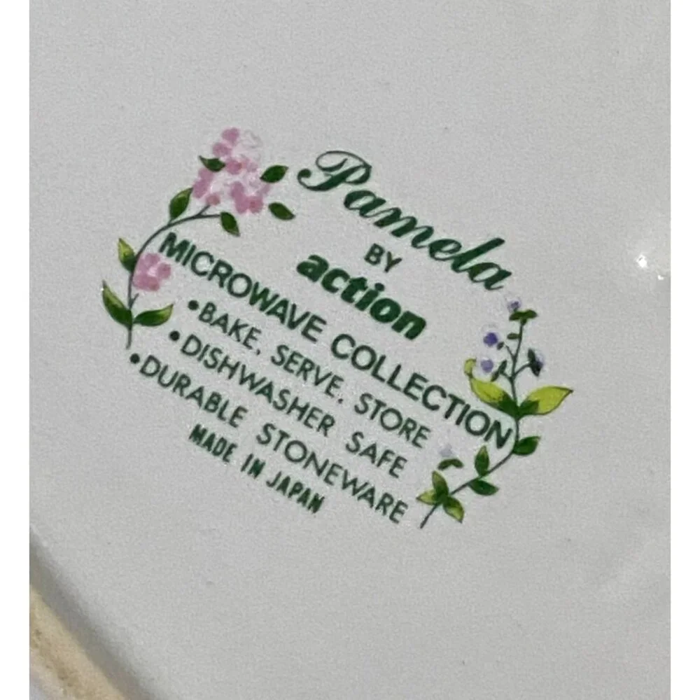 Vintage Pamela by Action Oval Baking Dish Floral Print Made‎ in Japan Cook Bake